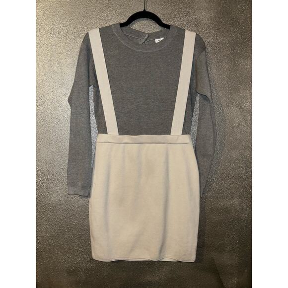 English Factory Academia Preppy Baddie Artsy Gray Open Back Suspender Dress - Picture 5 of 14